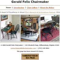 Screen capture of Gerald Felix Chairmaker