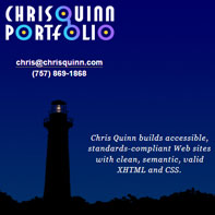 Screen capture of Chris Quinn's Portfolio