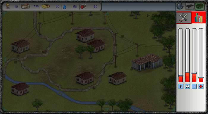 Screenshot of the village statistics sidebar